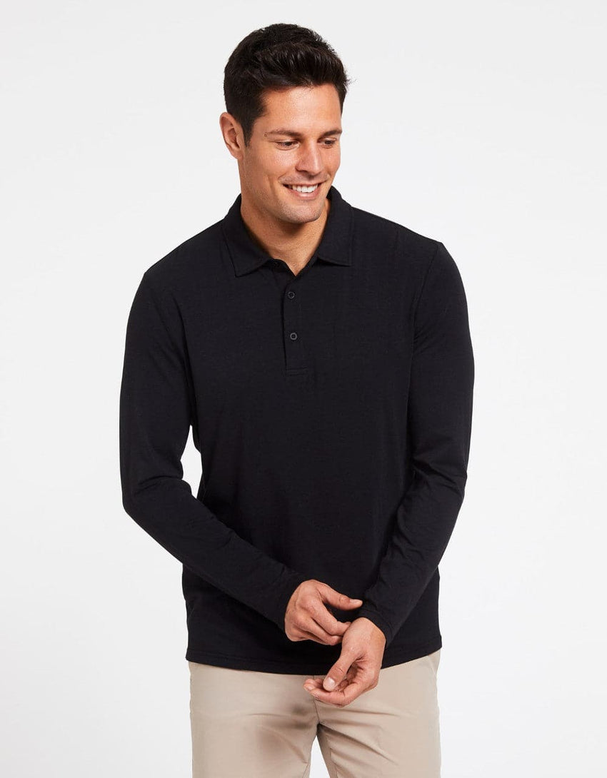 Sun Protective UPF 50+ Long Sleeve Polo Shirt For Men