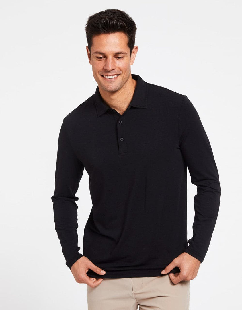 Sun Protective UPF 50+ Long Sleeve Polo Shirt For Men